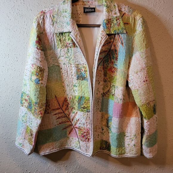 Yak Magik Pastel Patchwork Beaded Lace Embroidered Jacket. Sz XL. NWT. BL 261 - Picture 1 of 7